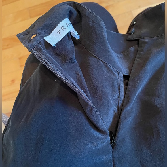 Frame Womens Black Keyhole Hidden Back Zipper Blouse Tank Top Shirt size small - Picture 5 of 12